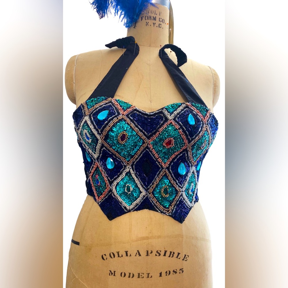 Vintage beaded bustier corset